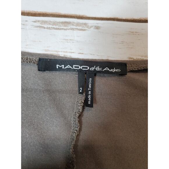 Mado et Les Autres Womens Top LAGENLOOK Artsy Long Cardigan Layering Boho Brown - Picture 5 of 10